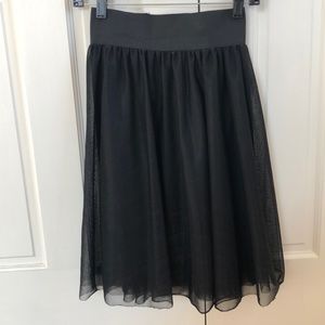 Sheer black midi skirt